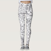 Leggings zum Thema Musiknote-Muster (Vorderseite)