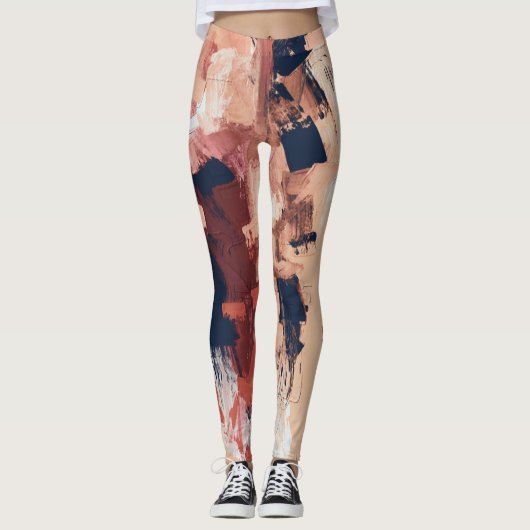 Leggings zur abstrakten Musterkombination (Vorderseite)