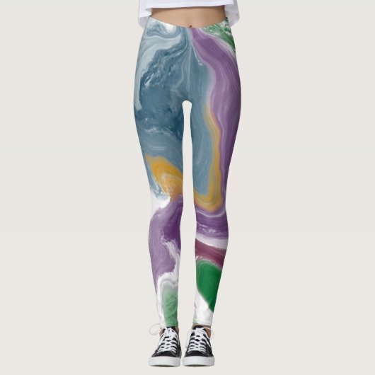 Leggings zur abstrakten Ölmalerei (Vorderseite)