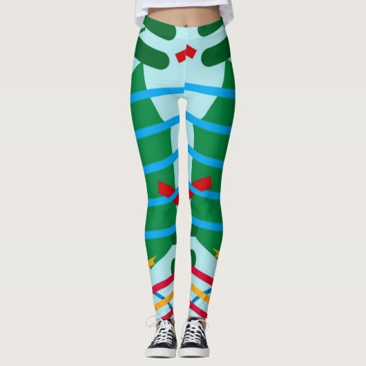 Leggings zur farbigen Geometrie (Vorderseite)