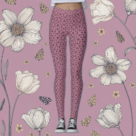 Leggings zur Harmonie von Flora und Geometrie