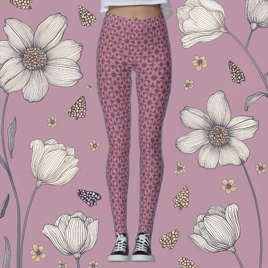 Leggings zur Harmonie von Flora und Geometrie