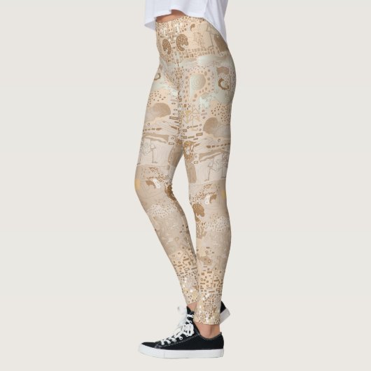 Leggins Beige Funky Artistic Alternative Pattern (Links)