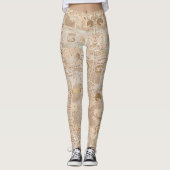 Leggins Beige Funky Artistic Alternative Pattern (Vorderseite)