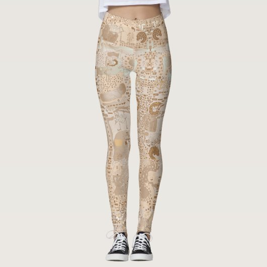 Leggins Beige Funky Artistic Alternative Pattern (Vorderseite)