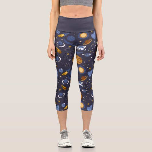 Leggins Capri yoga colección Animals Outer Space (Vorderseite)