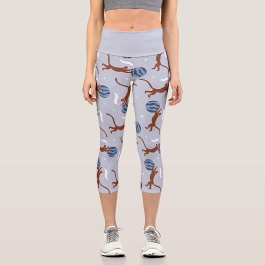 Leggins Capri yoga colección Animals Outer Space (Vorderseite)