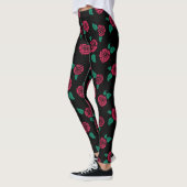 Leggins con patrón estampado de rosas rojas (Links)