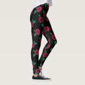 Leggins con patrón estampado de rosas rojas (Rechts)