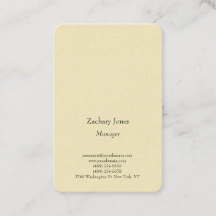 Legible schlichte, schlichte gelbe visitenkarte