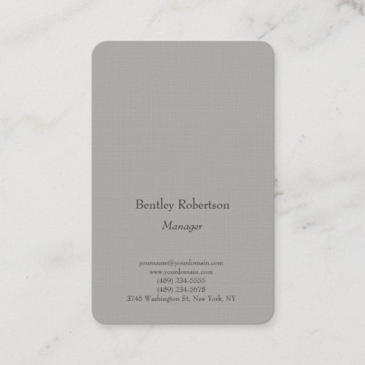 Legible trendy schlichte minimalistisch grau visitenkarte (Vorderseite)