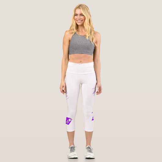 Legierung mit Logokunst lila Capri Leggings (Vorderseite)