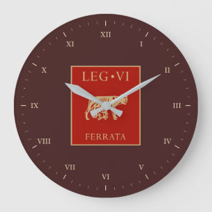 Legio VI Ferrata Vexillum mit römischen Ziffern Große Wanduhr
