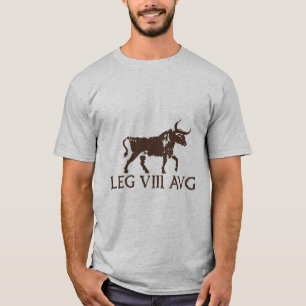 Legio VIII Augusta Stier in dunkler römischer Farb T-Shirt
