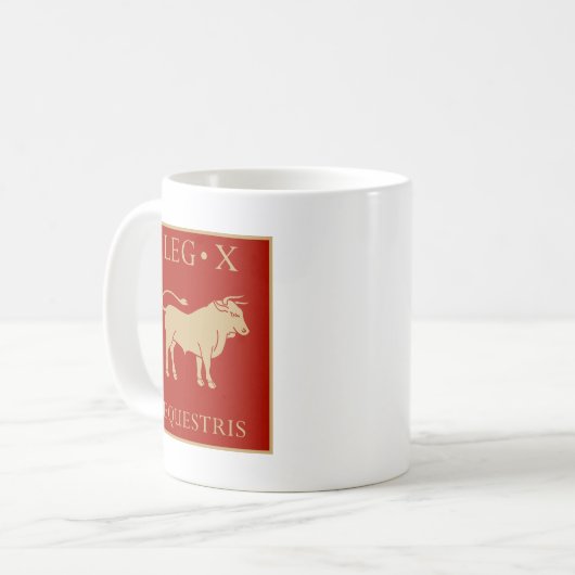 Legio X Equestris - Caesars Lieblingslegende Kaffeetasse (Vorderseite Links)
