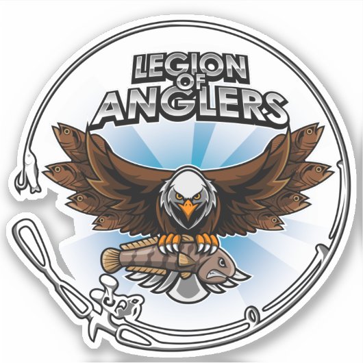 Legion des Anglers Blue Vinyl Decal Aufkleber (Vorderseite)