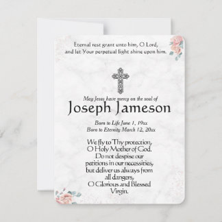 Legion Mary Katholic Funeral Memorial Holy Card