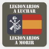 Legionarios a luchar 2 quadratischer aufkleber (Vorderseite)