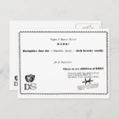 Legionärszeugnis Postkarte (Vorne/Hinten)