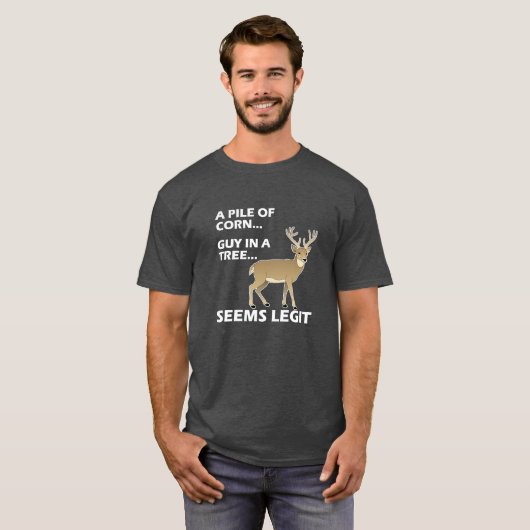 Legit-scheint lustiges Jagd-T-Shirt Schwarzes T-Shirt (Vorne ganz)
