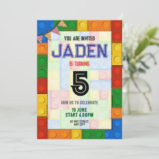 Lego Block Party С einladende Geburtstagsfeier Einladung