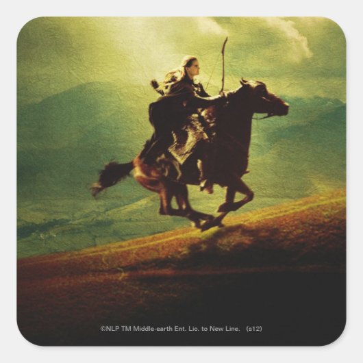 LEGOLAS GREENLEAF™ on Horse Quadratischer Aufkleber (Vorderseite)