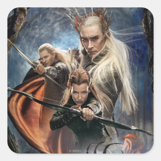 LEGOLAS GREENLEAF™, TAURIEL™ und Thranduil Quadratischer Aufkleber (Vorderseite)