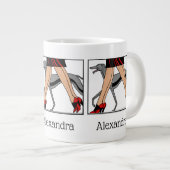 Legs Art Deco Women Greyhound Whippet Dog R Jumbo-Tasse (Vorderseite Rechts)