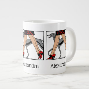 Legs Art Deco Women Greyhound Whippet Dog R Jumbo-Tasse