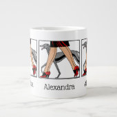Legs Art Deco Women Greyhound Whippet Dog R Jumbo-Tasse (Vorderseite)