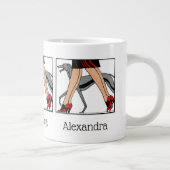 Legs Art Deco Women Greyhound Whippet Dog R Jumbo-Tasse (Rechts)
