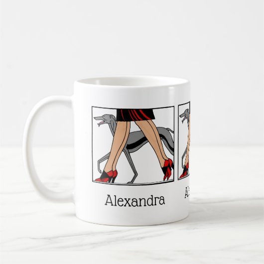 Legs Art Deco Women Greyhound Whippet Dog R Kaffeetasse (Links)