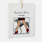 Legs Art Deco Women Greyhound Whippet Dog R Keramikornament (Rechts)