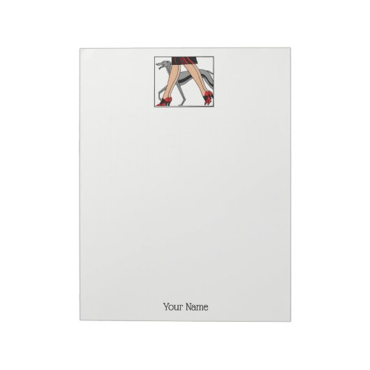Legs Art Deco Women Greyhound Whippet Dog R Notizblock (Rotiert)