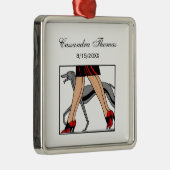 Legs Art Deco Women Greyhound Whippet Dog R Ornament Aus Metall (Rechts)