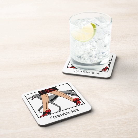 Legs Art Deco Women Greyhound Whippet Dog R Untersetzer (Rechte Seite)