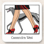 Legs Art Deco Women Greyhound Whippet Dog R Untersetzer (Vorderseite)