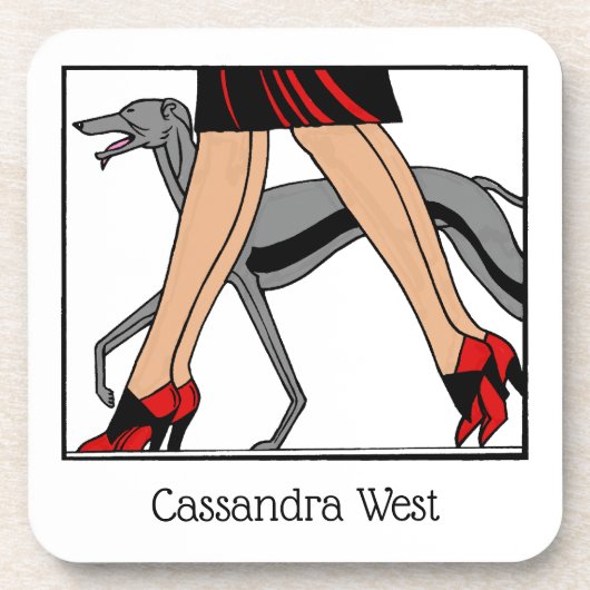Legs Art Deco Women Greyhound Whippet Dog R Untersetzer (Vorderseite)