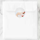 Legs einer Frau mit roten Stilettos Runder Aufkleber (Tasche)