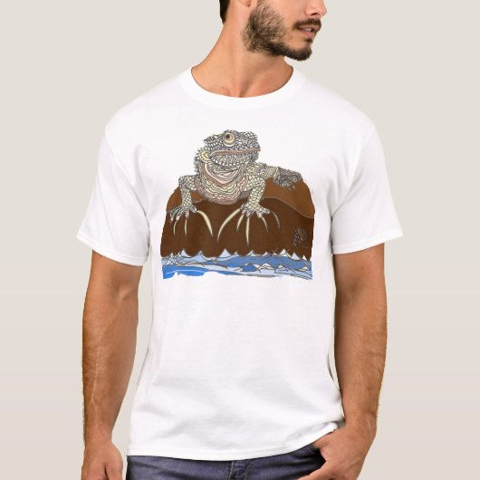 Leguan auf einem Felsen mit Einsiedlerkrebs T-Shirt (Vorderseite)