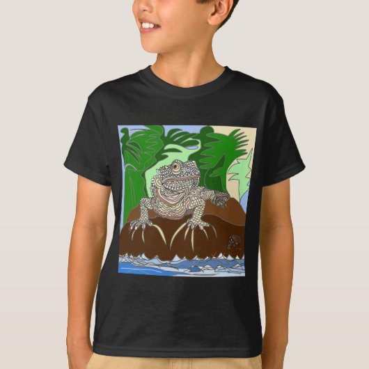 Leguan auf einem Felsen T-Shirt (Vorderseite)