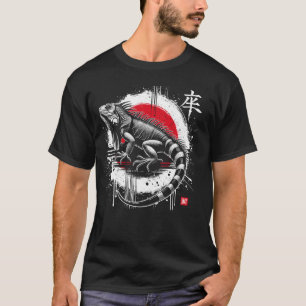 Leguan. Cooles Sumi-e Tier Sonnenuntergang. T-Shirt