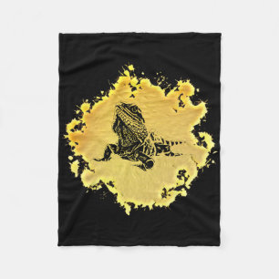 Leguan-Echsen-Motiv-Terrarium-Reptil-Bunt-Echse Fleecedecke