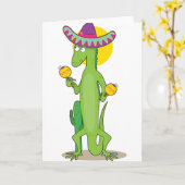 Leguan ein in den Sombrero-Gruß-Karten Karte (Gelbe Blume)