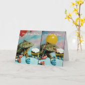 Leguan-Geburtstags-Karte Karte (Gelbe Blume)