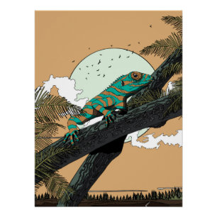 Leguan im Dschungel Poster
