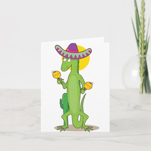 Leguan in ein Sombrero-den Mitteilungskarten (Vorderseite)