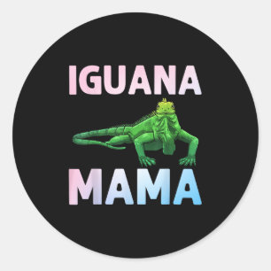 Leguan-Kunst für Mama Mädchen Frauen Echse Reptil Runder Aufkleber