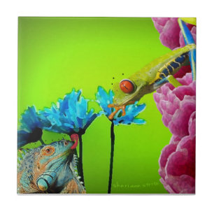 Leguan u. Frosch Fliese