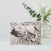 Leguansand-Skulpturpostkarte Postkarte (Stehend Vorderseite)